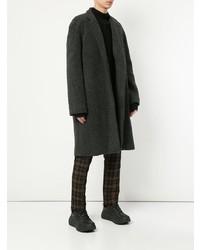 Темно-серое длинное пальто от Strateas Carlucci