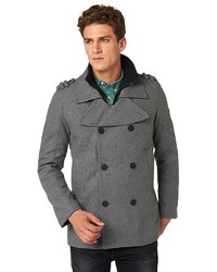 Темно-серое длинное пальто от Tom Tailor