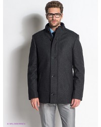 Темно-серое длинное пальто от Valenti