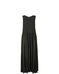 Темно-серое льняное платье-миди от Uma Wang