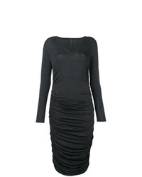 Темно-серое облегающее платье от Norma Kamali