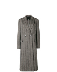 Женское темно-серое пальто в вертикальную полоску от Stella McCartney