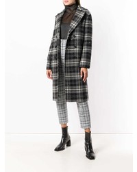 Женское темно-серое пальто в клетку от Ermanno Scervino