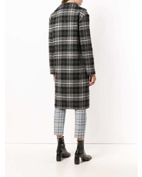 Женское темно-серое пальто в клетку от Ermanno Scervino