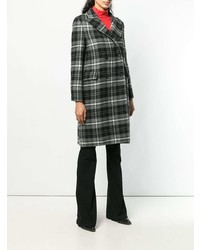 Женское темно-серое пальто в клетку от Ermanno Scervino