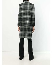 Женское темно-серое пальто в клетку от Ermanno Scervino