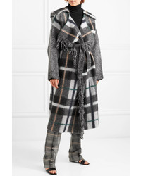 Женское темно-серое пальто в клетку от Stella McCartney
