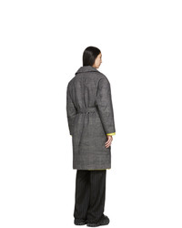 Женское темно-серое пальто в шотландскую клетку от Ienki Ienki