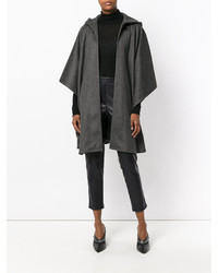 Темно-серое пальто-накидка от Saint Laurent