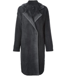 Женское темно-серое пальто с узором "в ёлочку" от Avant Toi