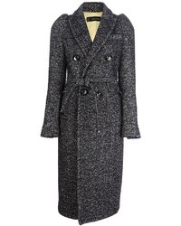 Женское темно-серое пальто с узором "в ёлочку" от DSquared