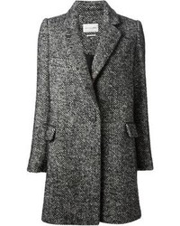 Женское темно-серое пальто с узором "в ёлочку" от Etoile Isabel Marant