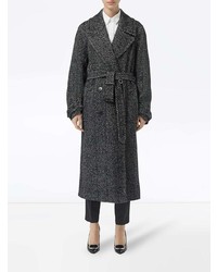 Женское темно-серое пальто с узором "в ёлочку" от Burberry