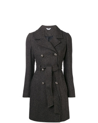 Женское темно-серое пальто с узором "в ёлочку" от Liu Jo