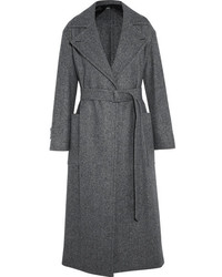 Женское темно-серое пальто с узором "в ёлочку" от Max Mara