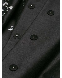Женское темно-серое пальто с цветочным принтом от Prada Vintage