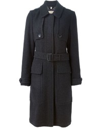 Женское темно-серое пальто от Burberry