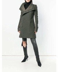 Женское темно-серое пальто от Rick Owens