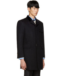 Мужское темно-серое пальто от Thom Browne