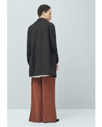 Женское темно-серое пальто от Mango