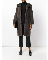 Женское темно-серое пальто от Liska