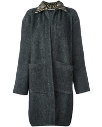 Женское темно-серое пальто от Rochas
