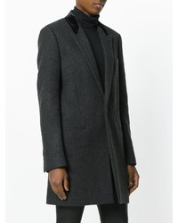 Женское темно-серое пальто от Saint Laurent