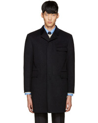 Мужское темно-серое пальто от Thom Browne