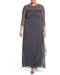 Темно-серое платье из бисера