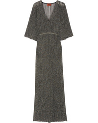 Темно-серое платье-макси крючком