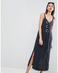 Темно-серое платье-макси с люверсами от Asos