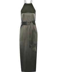 Темно-серое платье-миди от Halston