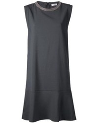 Темно-серое платье прямого кроя от Brunello Cucinelli