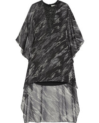 Темно-серое платье с украшением от Halston