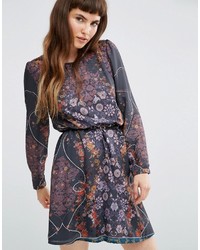 Темно-серое платье с цветочным принтом от Lavand