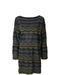 Темно-серое платье-свитер в горизонтальную полоску от Antonio Marras
