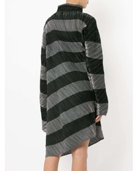 Темно-серое платье-свитер в горизонтальную полоску от Issey Miyake Vintage