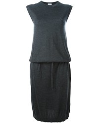 Темно-серое платье-свитер от Brunello Cucinelli