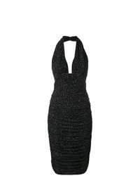 Темно-серое платье-футляр с принтом от Norma Kamali