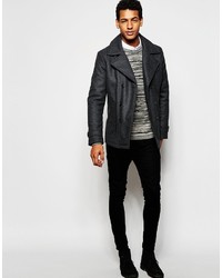 Темно-серое полупальто от Selected