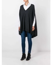 Темно-серое пончо от Le Kasha
