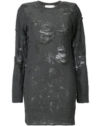 Темно-серое рваное платье-свитер от IRO
