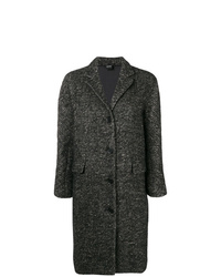 Женское темно-серое твидовое пальто от Aspesi