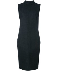 Темно-серое шелковое платье прямого кроя от Maison Margiela