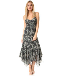 Темно-серое шелковое платье от Haute Hippie