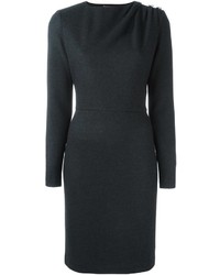 Темно-серое шерстяное вязаное платье от Roberto Cavalli