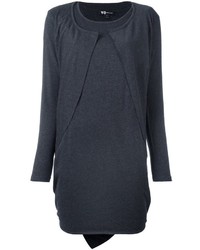 Темно-серое шерстяное вязаное платье от Y-3