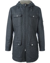 Мужское темно-серое шерстяное пальто от Brunello Cucinelli