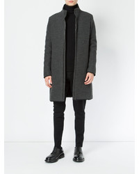 Мужское темно-серое шерстяное пальто от Label Under Construction