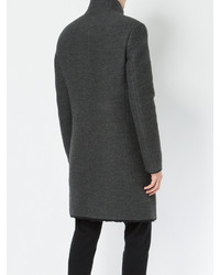 Мужское темно-серое шерстяное пальто от Label Under Construction